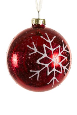 Burgundy Snowflake Ball Ornament