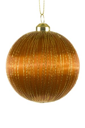 Emerald Bauble Ornament With Gold Lines