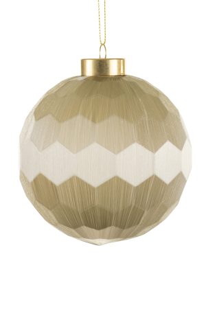 Gray Ball Ornament With Gold Ornament Cap