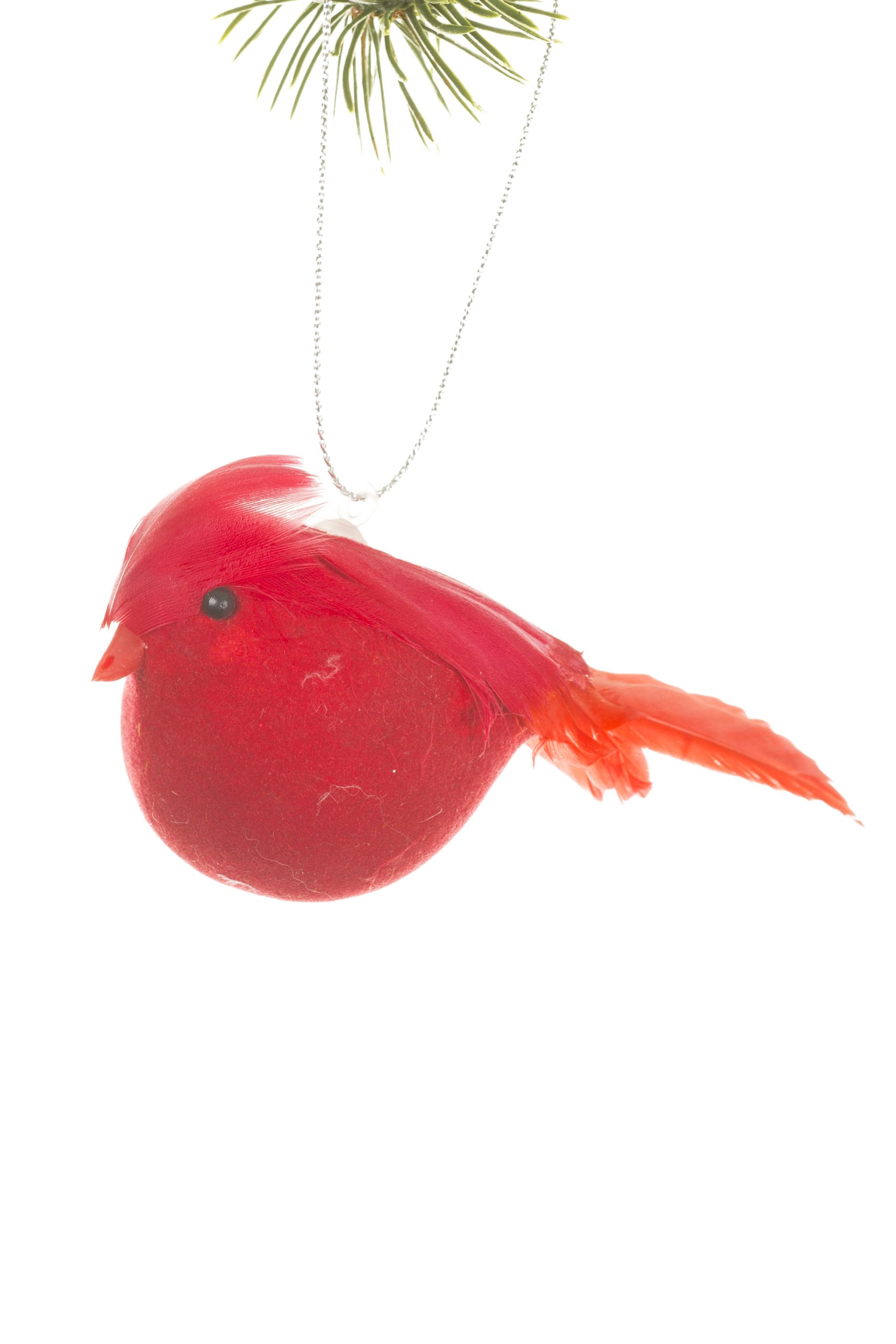 Red Cardinal Ornament With Feathers - Image 6