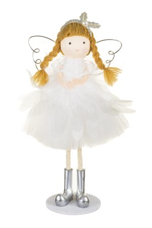 Hangable White Angel Ornament  With Plastic Base