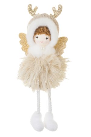 Sitting Cream Angel Ornament