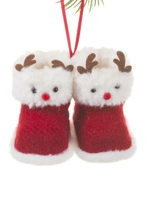 Red Reindeer Boots Ornament