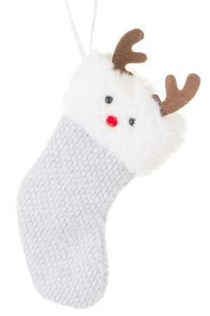 Gray Christmas Stocking Ornament