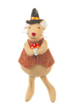 Beige Halloween Mouse  With Halloween Hat