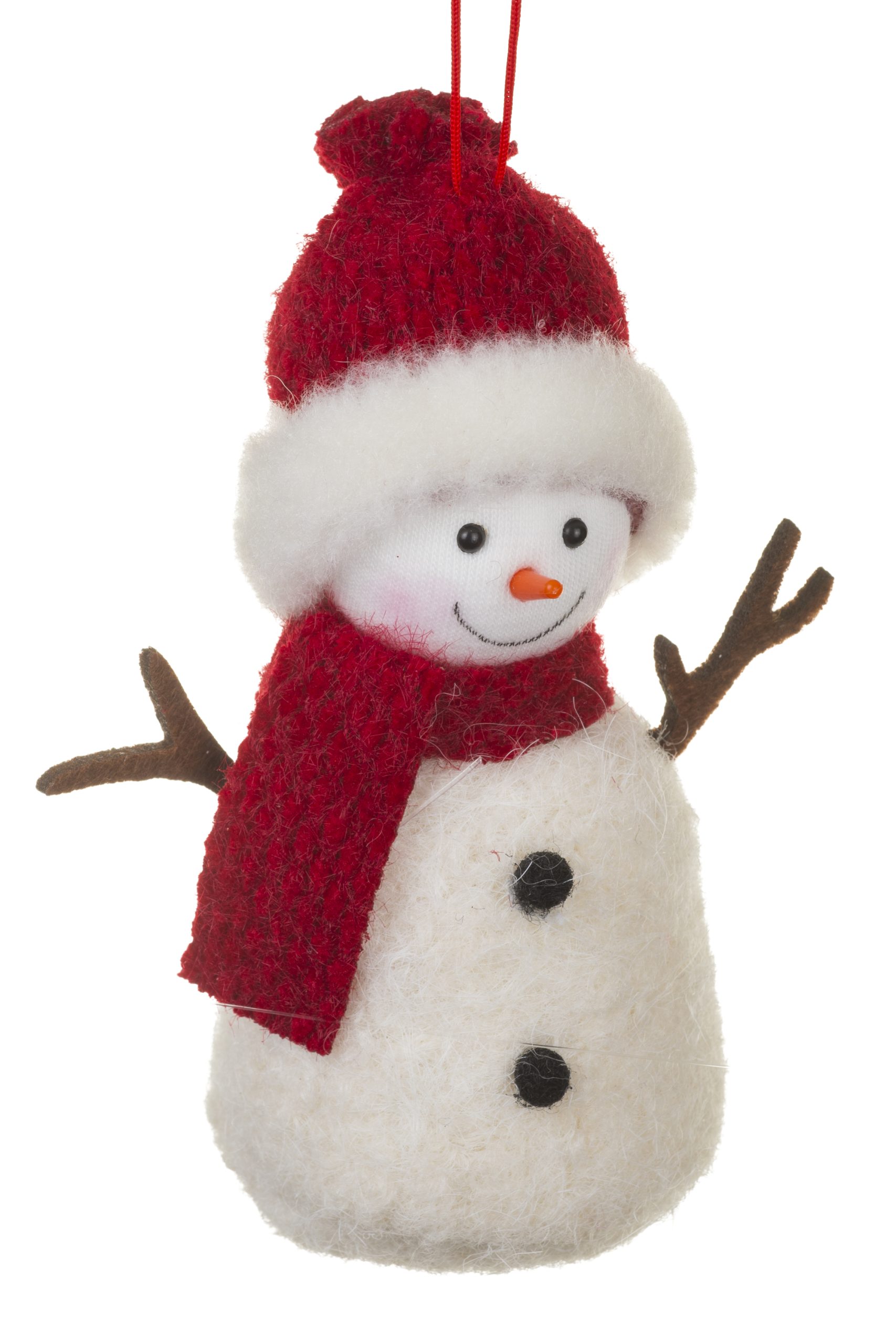 White Snowman Ornament With Hat