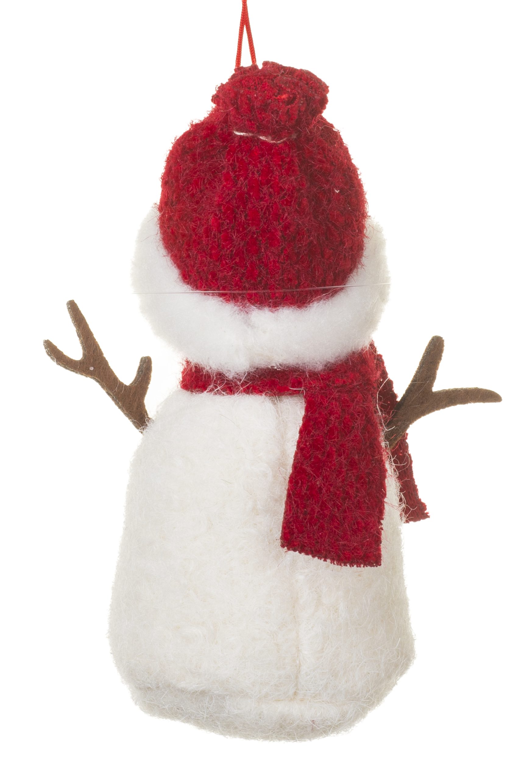 White Snowman Ornament With Hat - Image 2