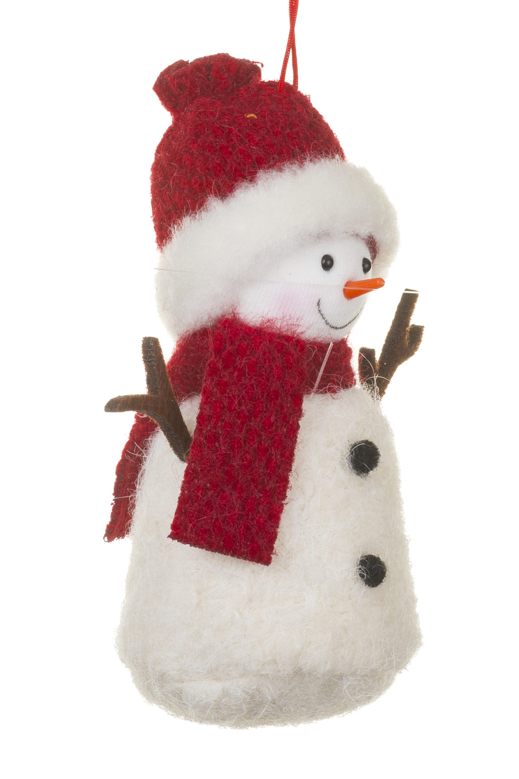 White Snowman Ornament With Hat - Image 3