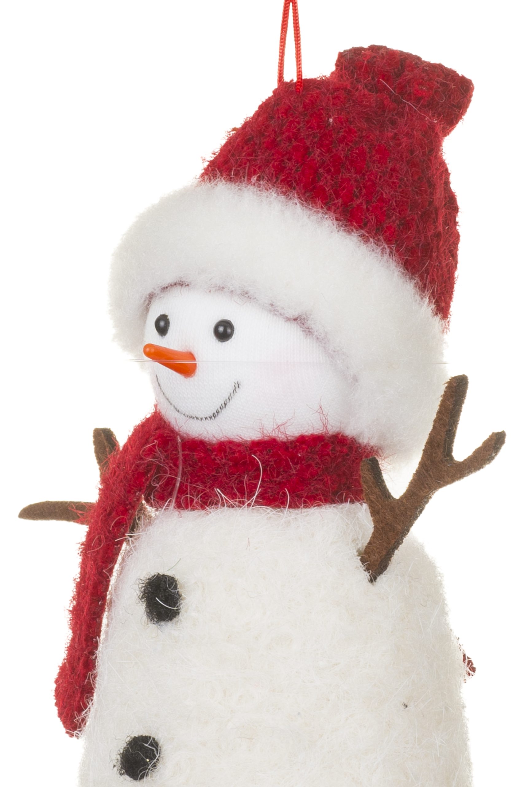 White Snowman Ornament With Hat - Image 4