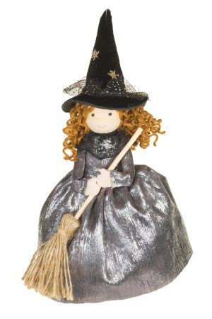 Silver Witch Accent With Broom