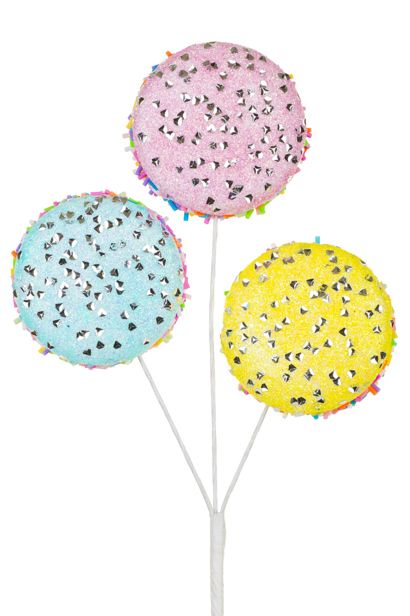 Multi Three Macaroon Tree Pick With Sprinkles