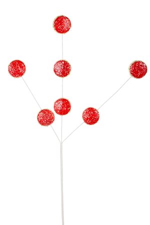 Red Seven Macaroon Tree Pick With Candy Beads