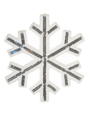 Hanging Silver Disco Snowflake Decoration