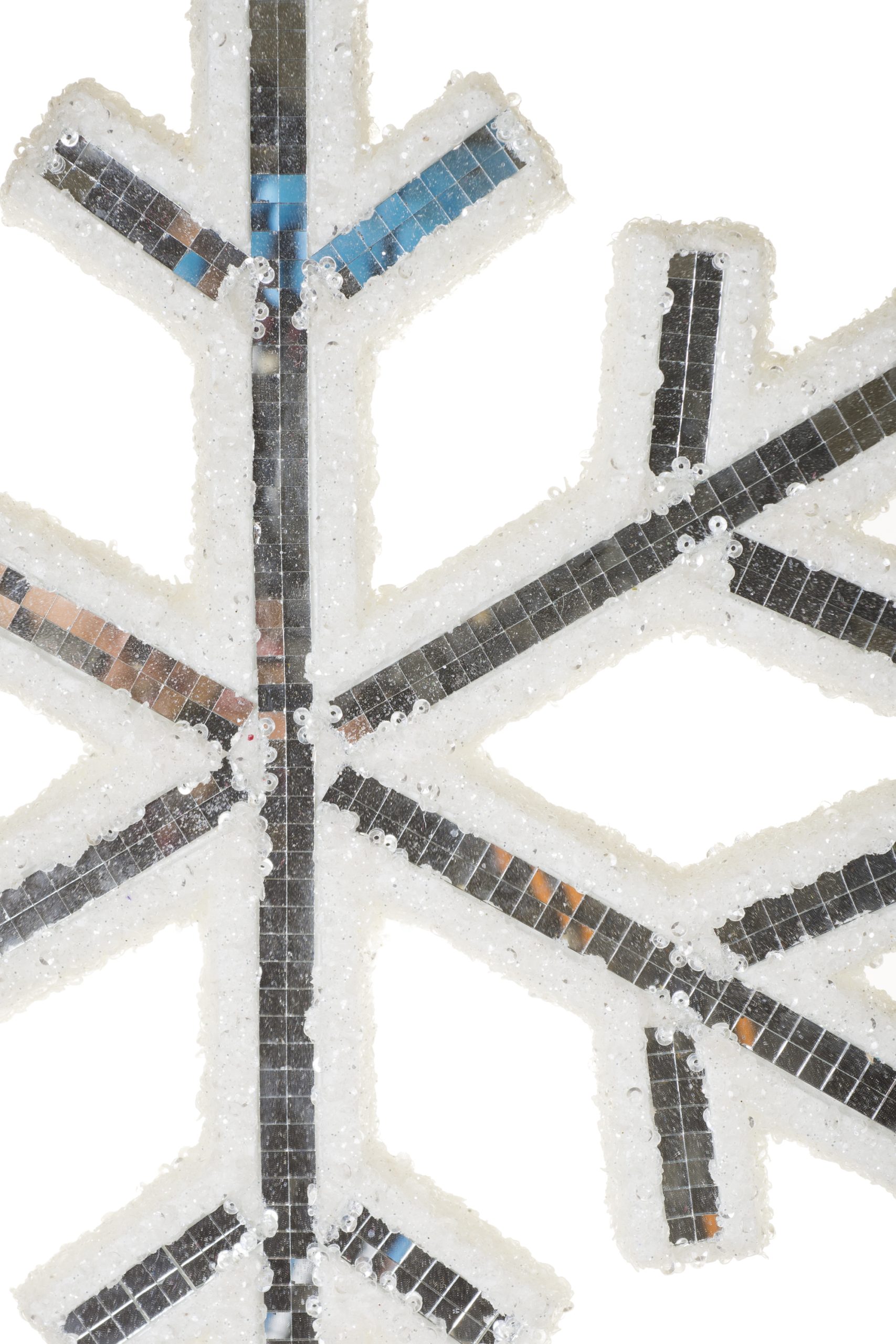 Hanging Silver Disco Snowflake Decoration - Image 3