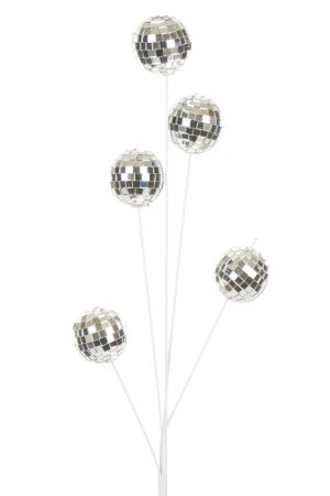 5-prong Silver Disco Ball Tree Pick