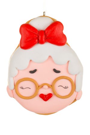Peach Mrs. Claus Cookie Ornament