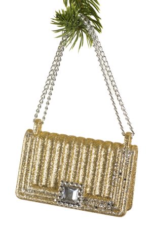 Gold Luxury Handbag Ornament With Jewelled Fastener