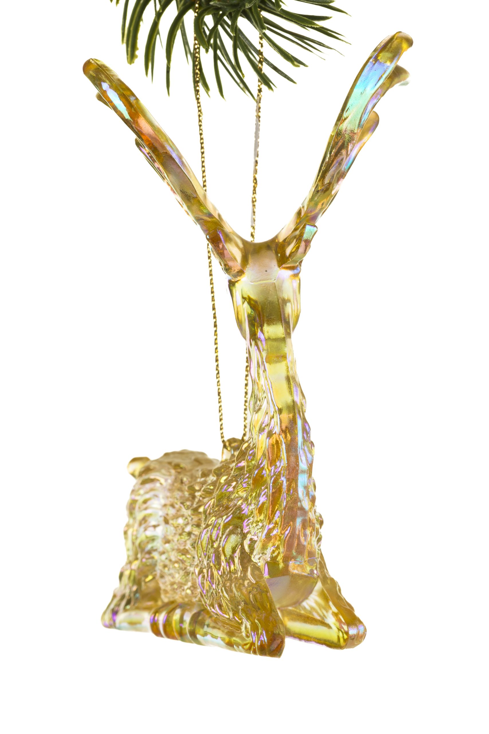Yellow Sitting Deer Ornament - Image 2