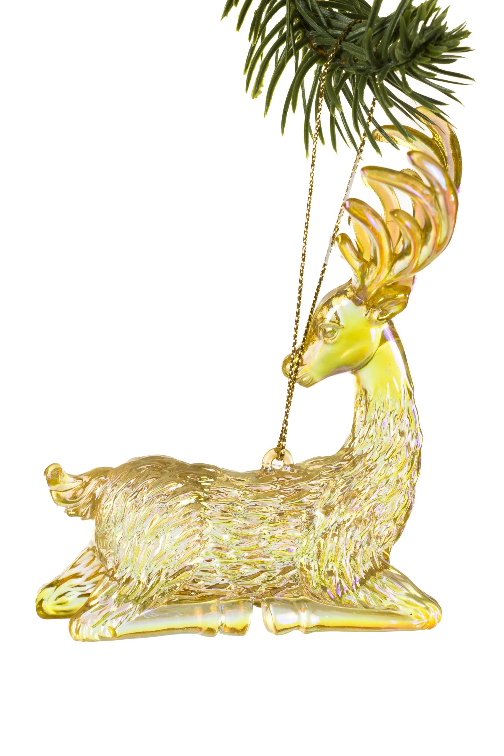 Yellow Sitting Deer Ornament - Image 3