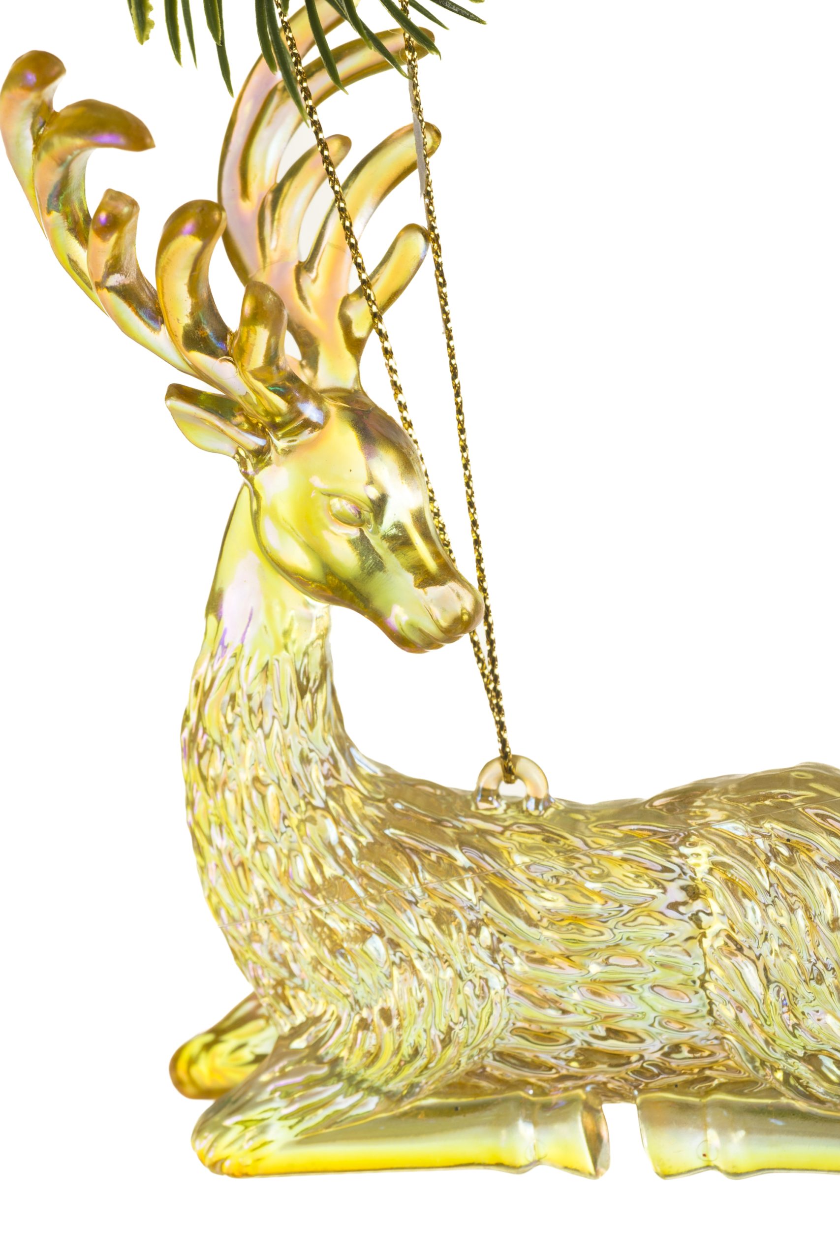 Yellow Sitting Deer Ornament - Image 4