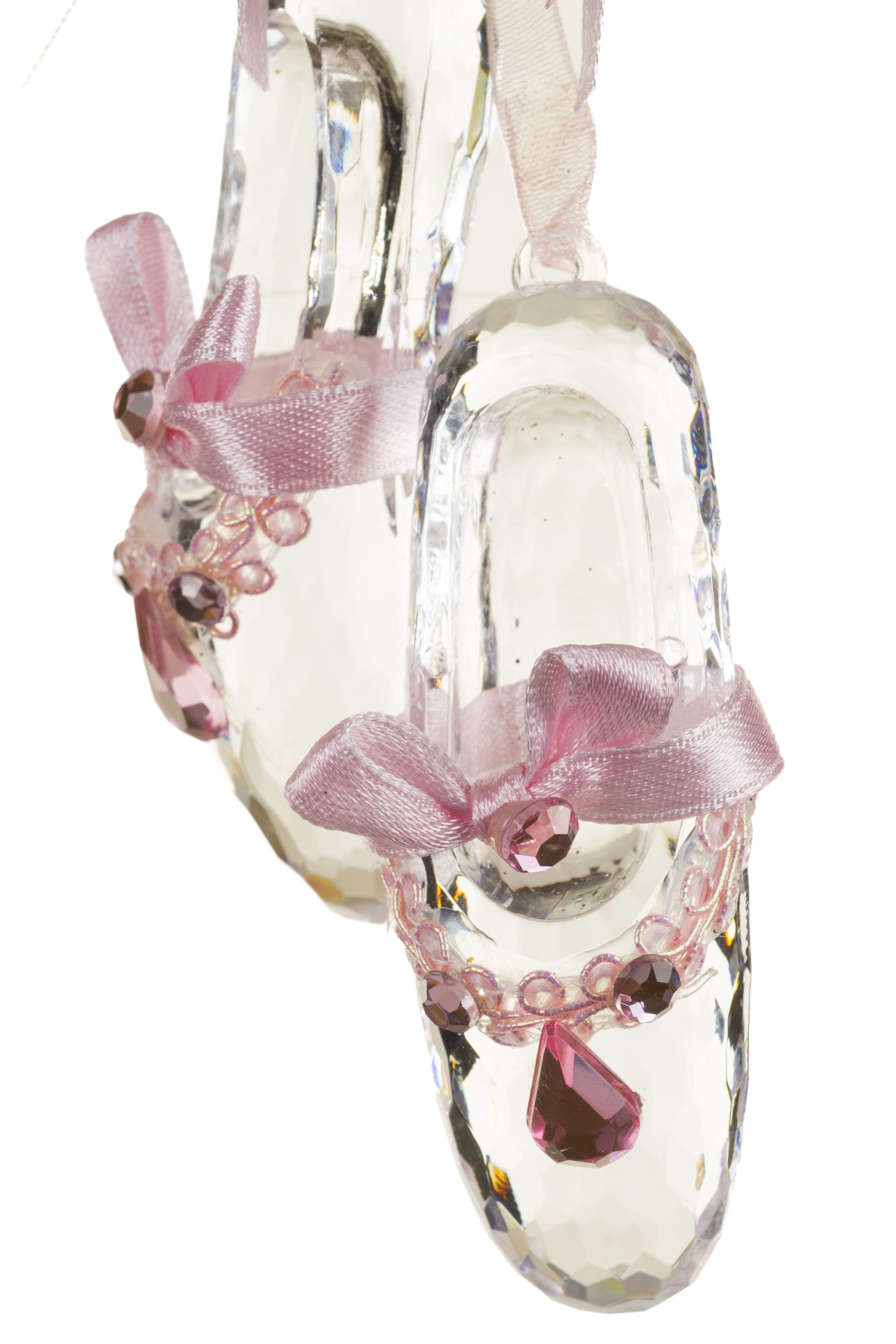 Clear Ballet Slippers Ornament With Pink Ribbon - Image 4