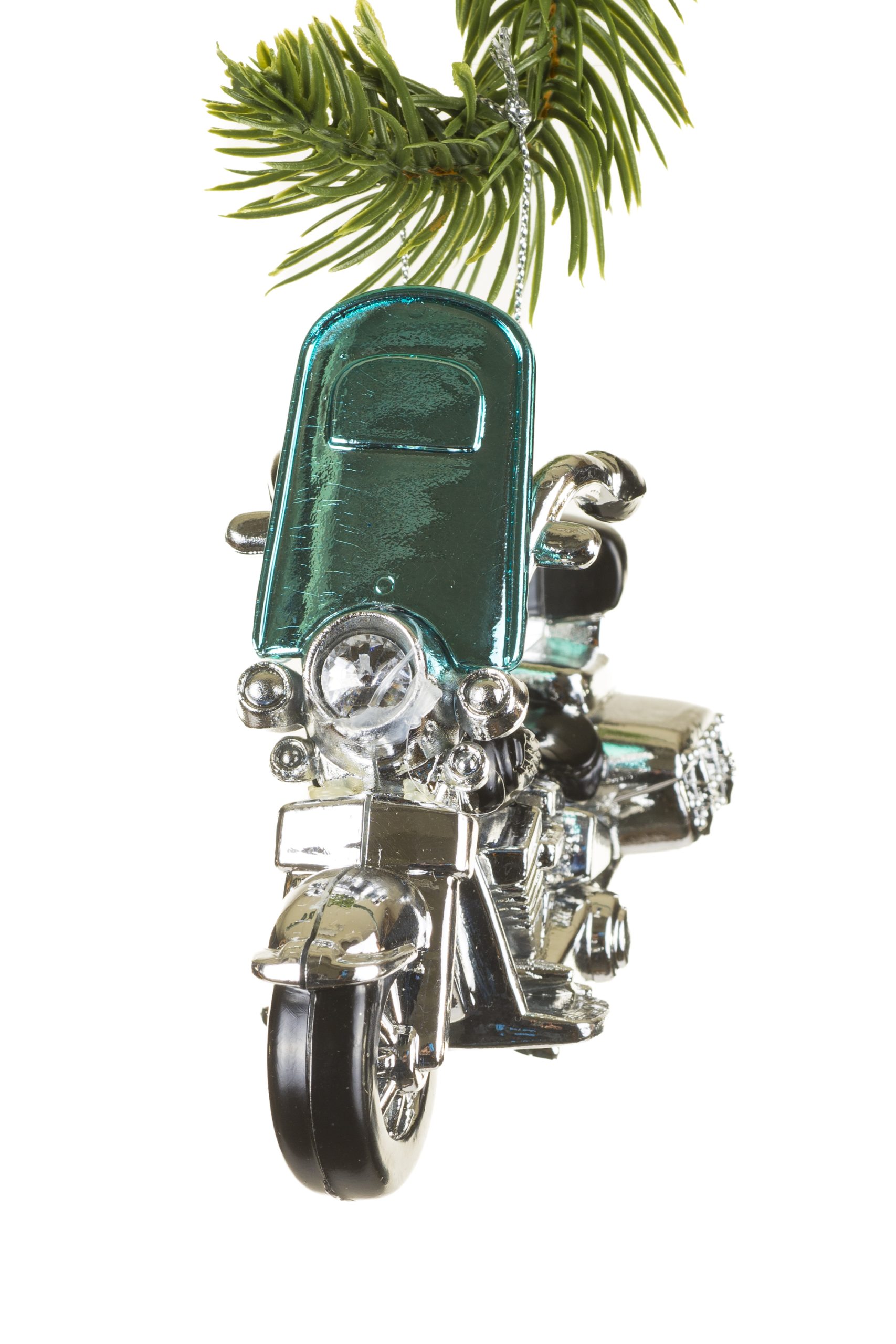 Black Motorcycle Ornament With Cast Metal Look - Image 2