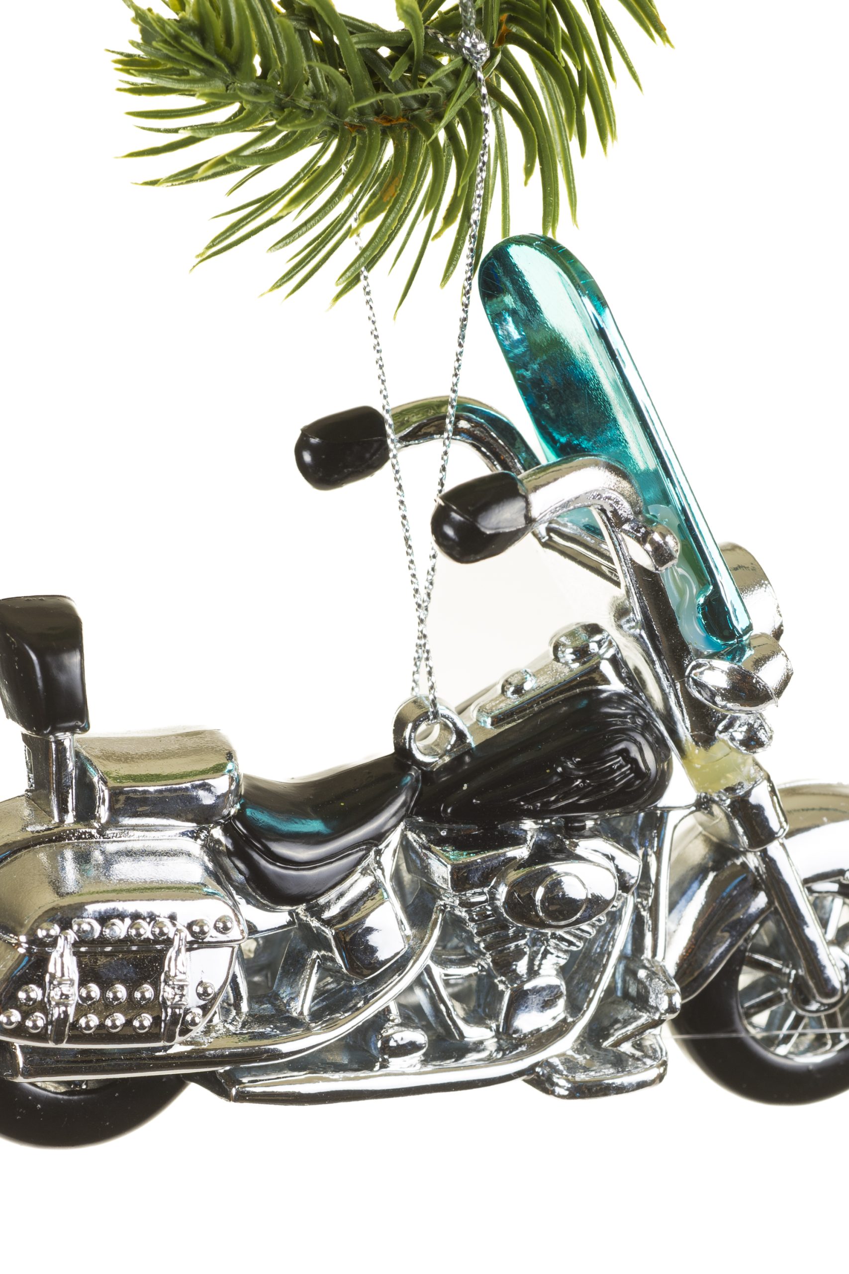 Black Motorcycle Ornament With Cast Metal Look - Image 4