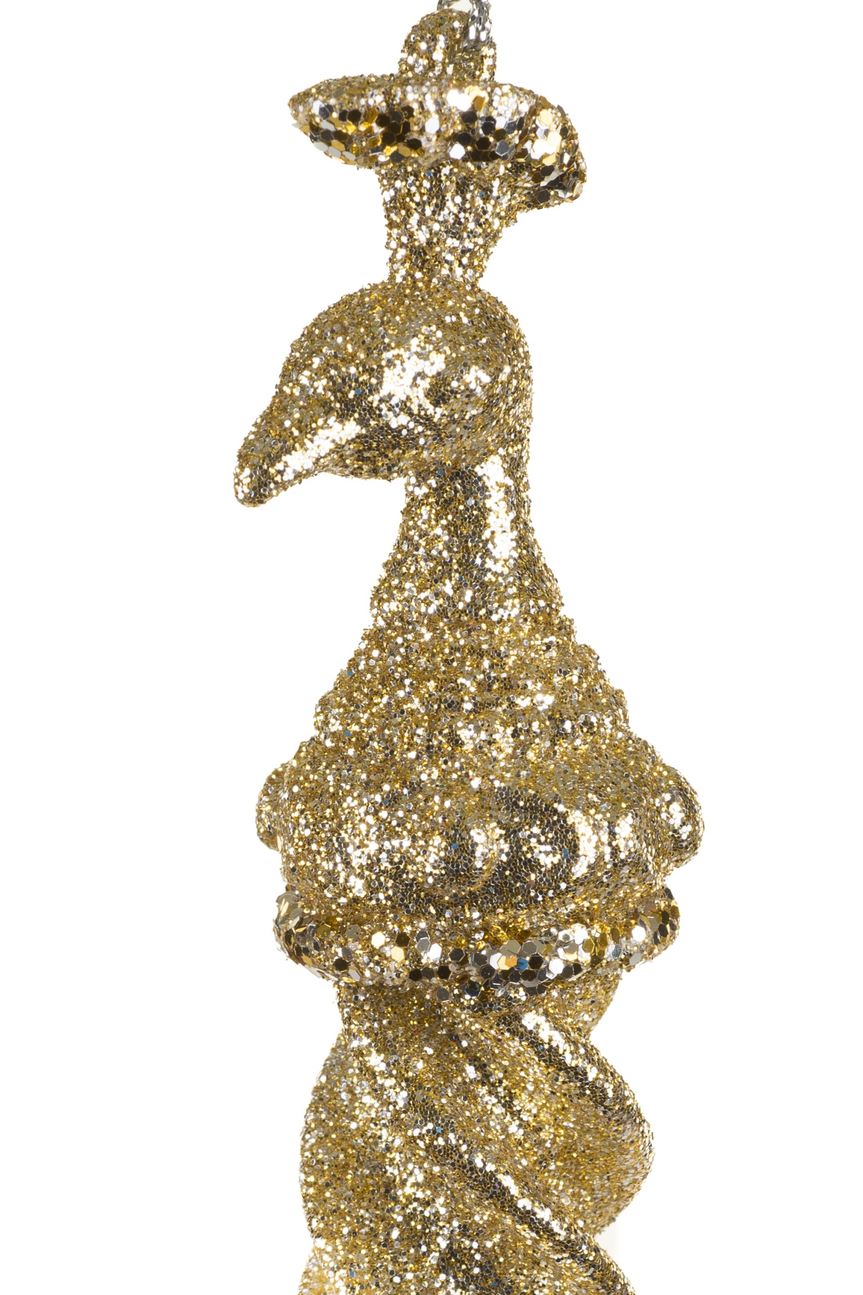 Gold Peacock Finial Spiral Ornament With Clear Jewel - Image 3