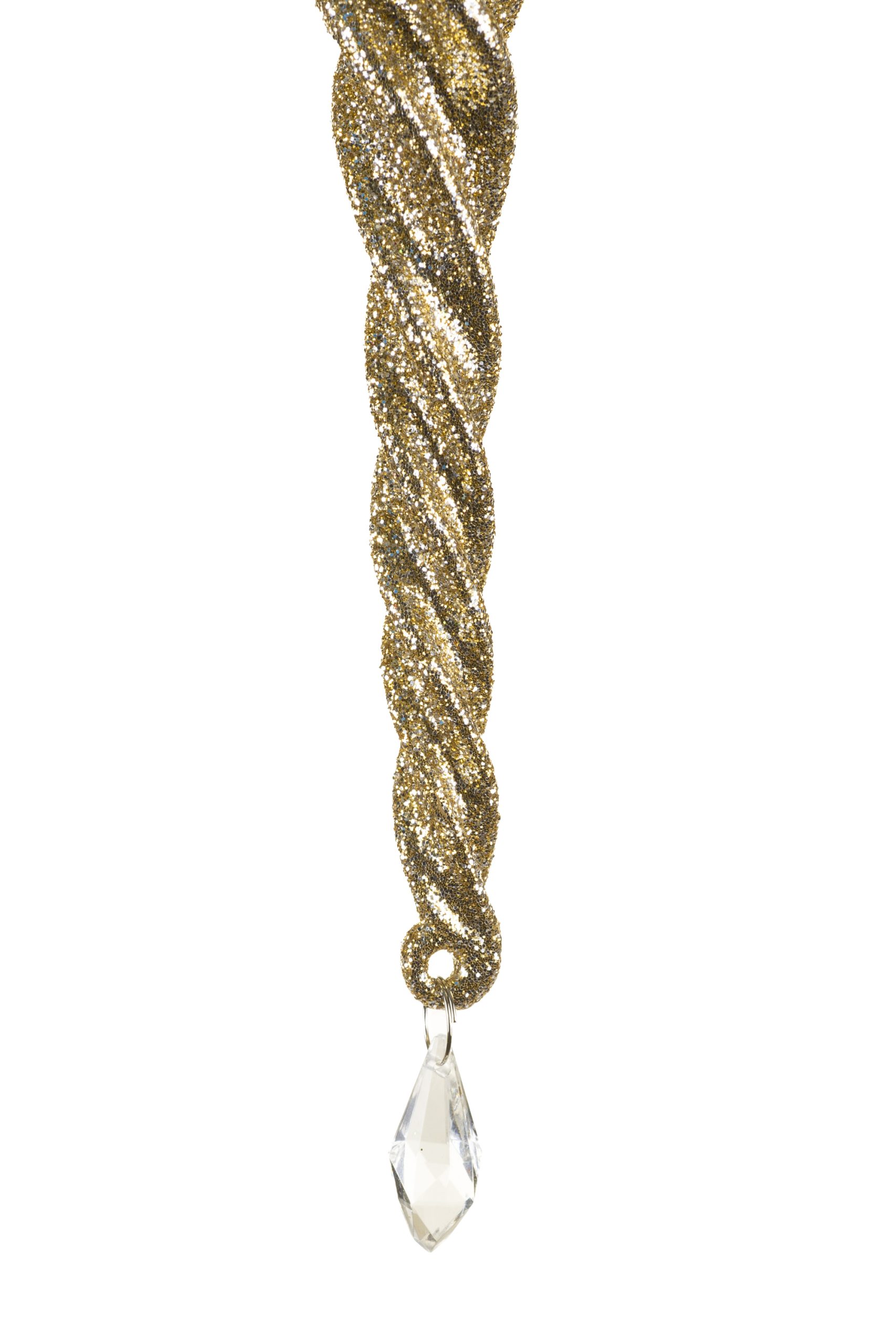 Gold Peacock Finial Spiral Ornament With Clear Jewel - Image 4