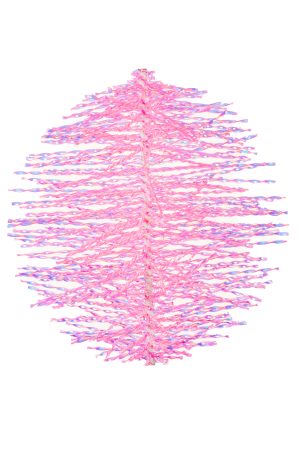 Hot Pink Twined Bristle Ball Ornament With Fishline Loop