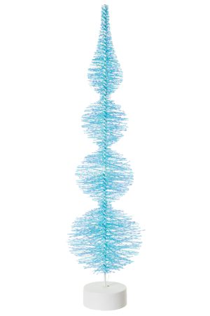 Table-top Sky Blue Twined Bristle Tree LED Accent With White Base