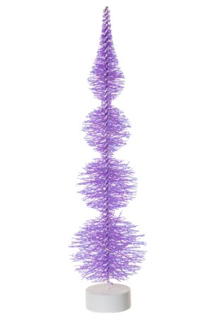 Table-top Purple Twined Bristle Tree LED Accent With White Base
