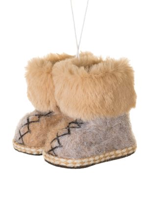 Beige Pair Of Boots Ornament