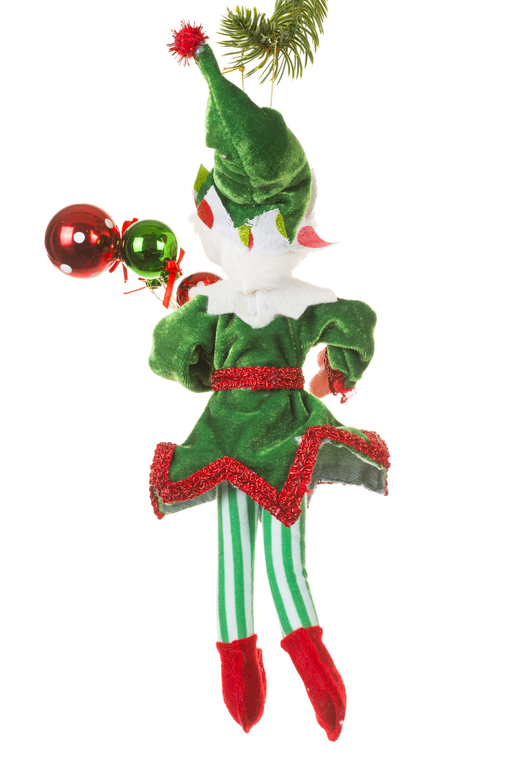 Green Jester Elf Holding Balloons - Image 2