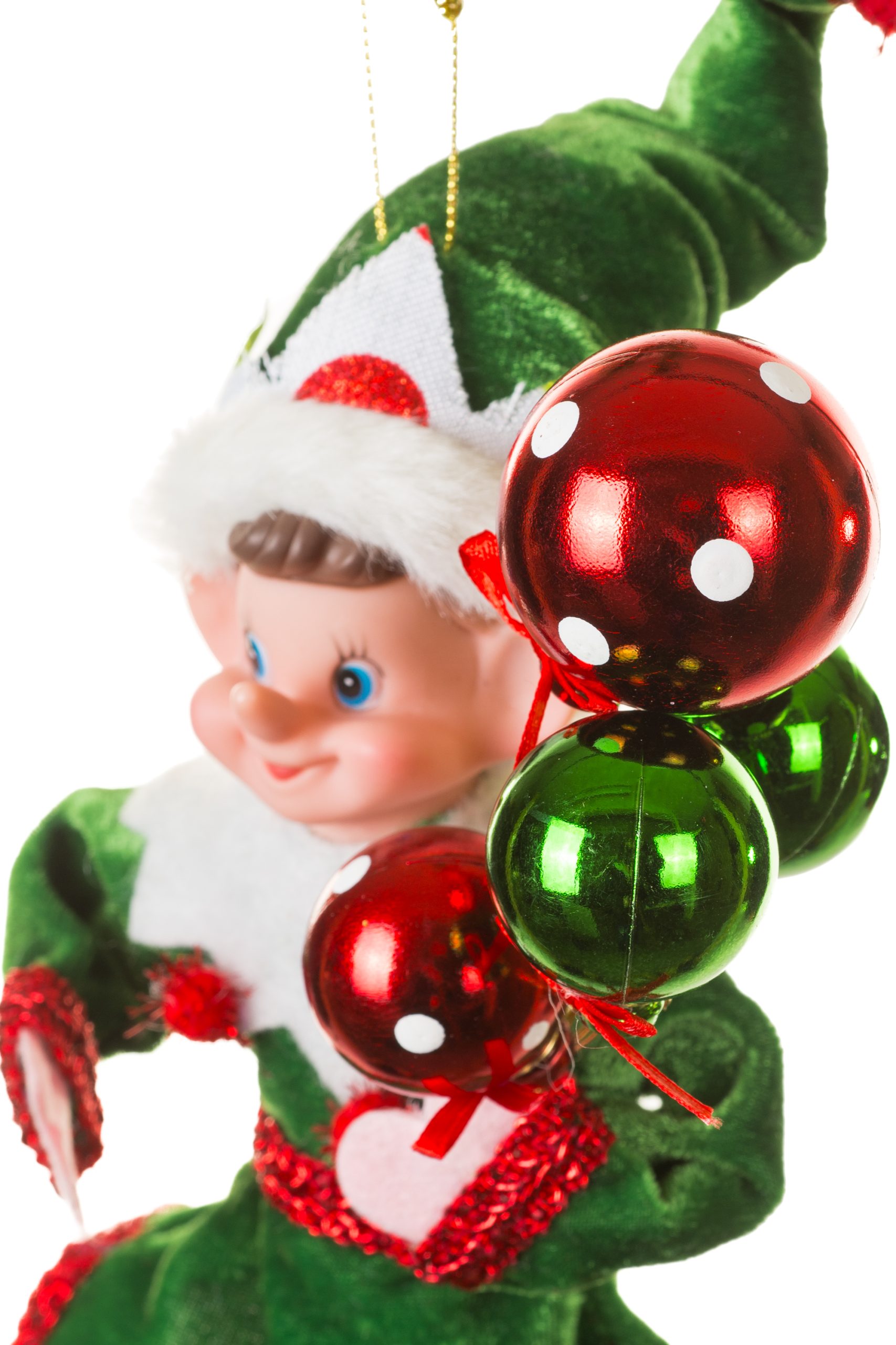 Green Jester Elf Holding Balloons - Image 3