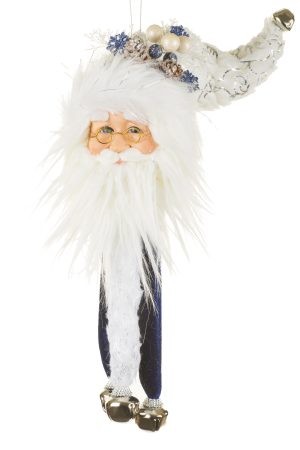 White Santa Head Ornament With Ornamental Hat Pattern
