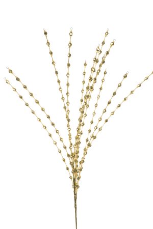 Gold Beaded Tree Pick With Poseable Stem