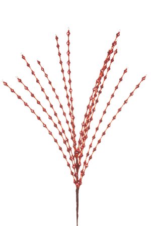 Red Beaded Tree Pick With Poseable Stem