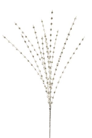 Silver Beaded Tree Pick With Poseable Stem