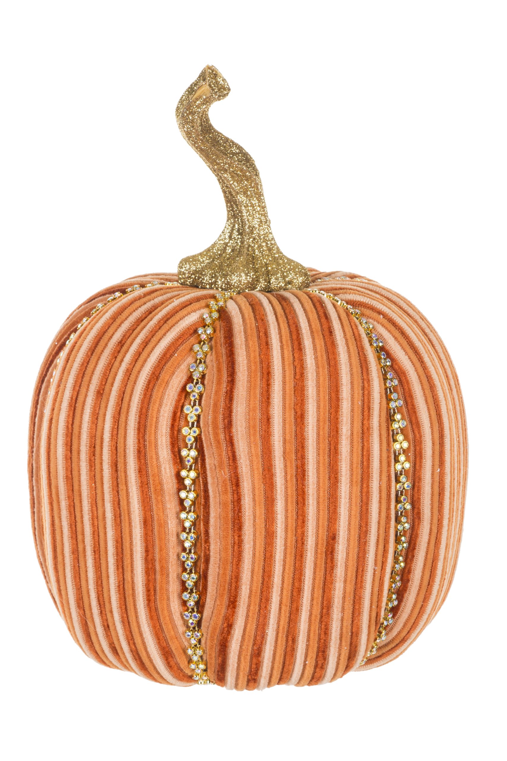 Orange Pumpkin Accent With Glittery Stem - Image 2