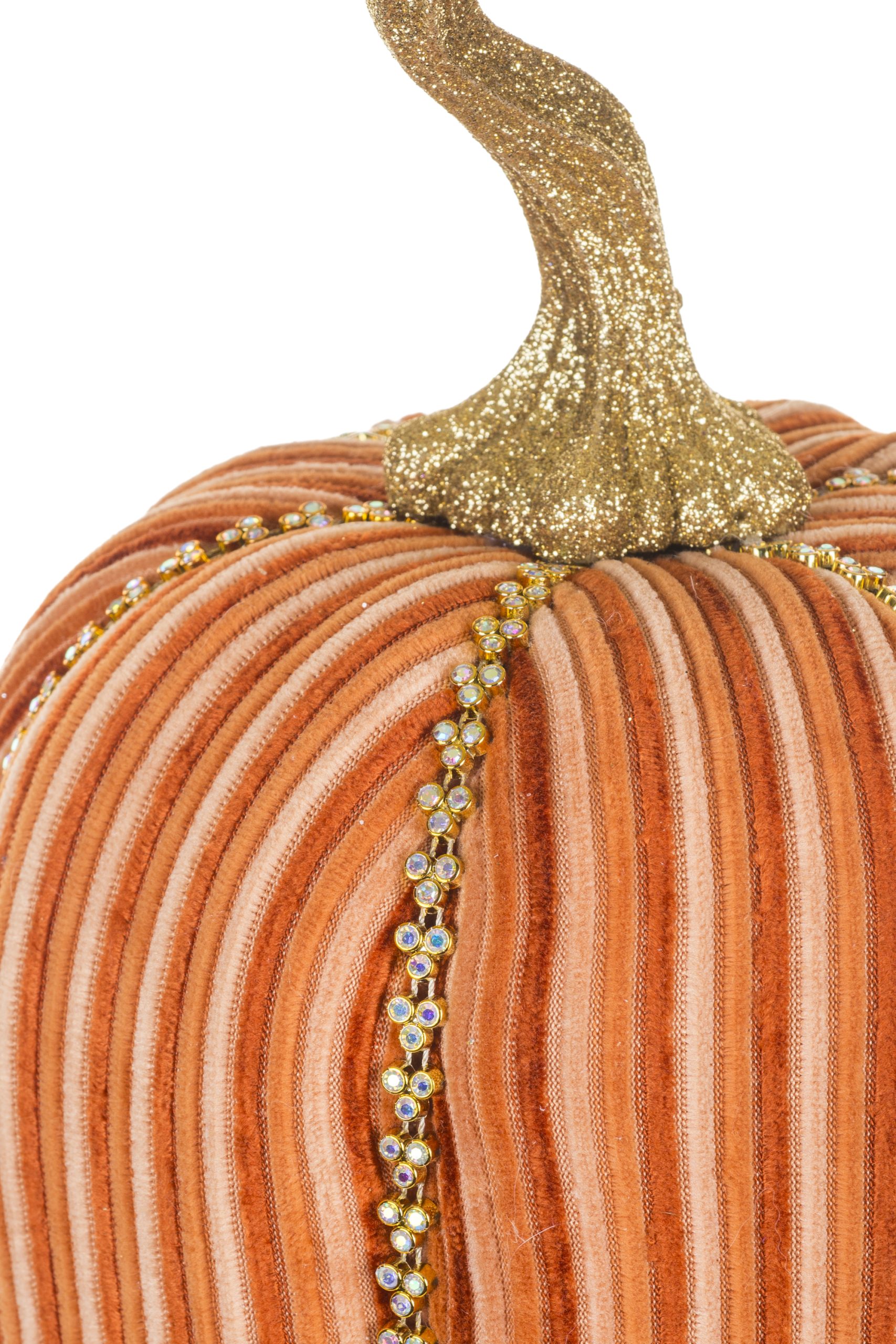 Orange Pumpkin Accent With Glittery Stem - Image 3