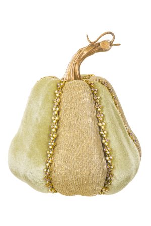 Green Bell Gourd Accent With Gold Stem