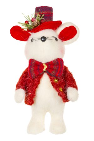 Burgundy Dapper Mouse With Top Hat