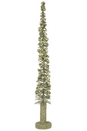 Forest Green Bauble Tree Accent With Green Gold Baubles