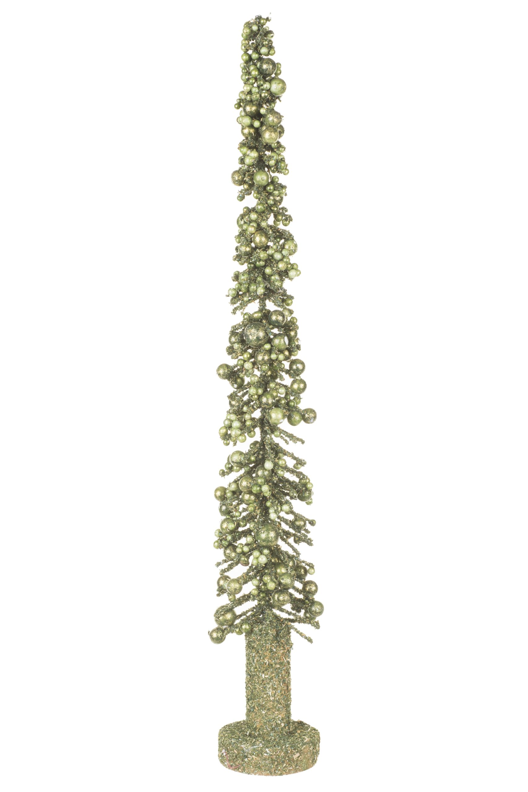 Forest Green Bauble Tree Accent With Green Gold Baubles