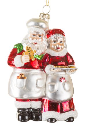 Red Baking Clauses Ornament With Fresh Gingerbread Men