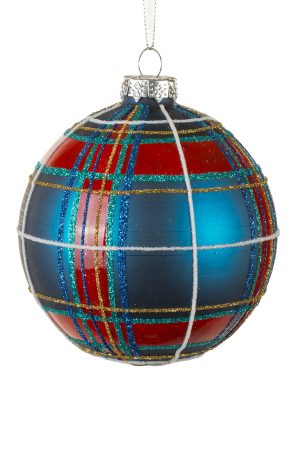 Hanging Blue Layered Ball Ornament