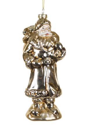 Gold Santa Claus Ornament With Gift Sack