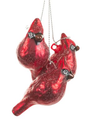 Burgundy Birds Ornament