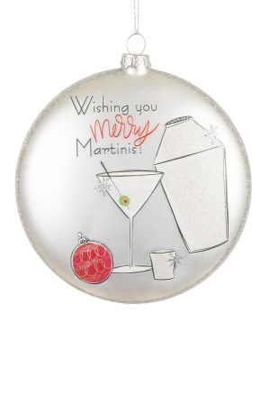 Silver Medallion Ornament With Martini Set